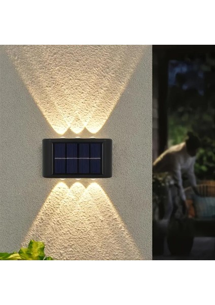 Dekoratif Bahçe Için Solar 6led Aplik Duvar Aydınlatma Seti 2ADET