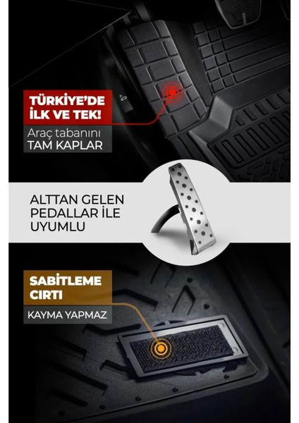 Dacia Duster Laureate 1.5 Dci 110 4x4 E2 I x Md 2014 Uyumlu Premium Üniversal Oto Paspas 4d Havuzlu - Lüks Özel Kutusunda Premium-Paspas