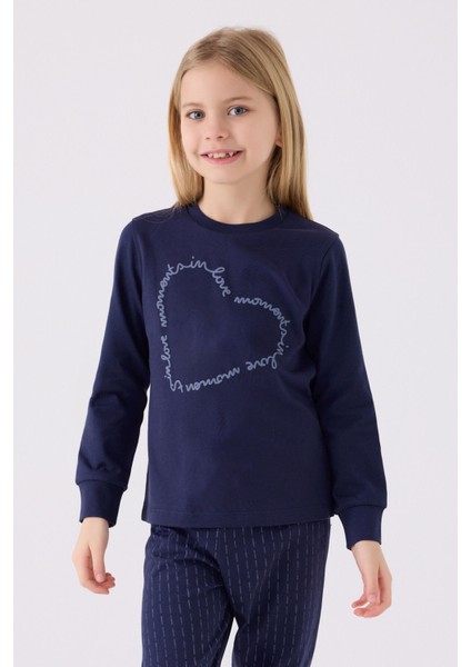 Kız Çocuk Uzun Kol Pijama Takım AR3050 Lacivert fiyatları