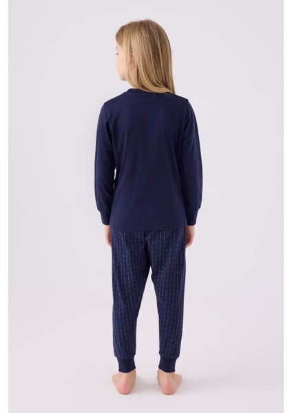 Kız Çocuk Uzun Kol Pijama Takım AR3050 Lacivert indirimleri