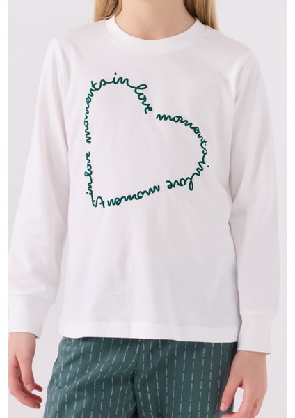 Kız Çocuk Uzun Kol Pijama Takım AR3050 Krem fırsatları