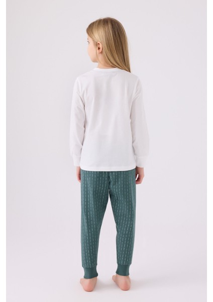Kız Çocuk Uzun Kol Pijama Takım AR3050 Krem indirimleri