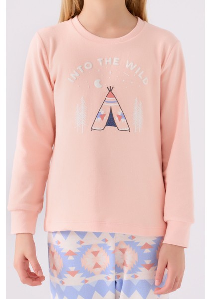 Kız Çocuk Uzun Kol Pijama Takım AR3097 Somon fırsatları