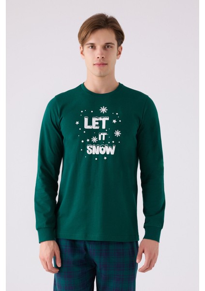 Erkek Koyu Yeşil Uzun Kol Pijama Takım fiyatları