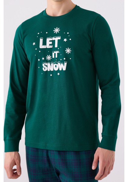 Erkek Koyu Yeşil Uzun Kol Pijama Takım fırsatları