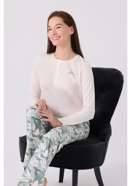 Kadın Uzun Kol Pijama Takım AR3116 Taş modelleri
