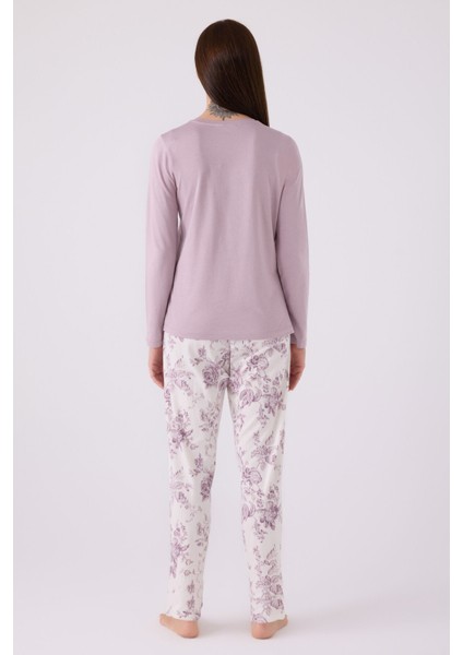 Kadın Uzun Kol Pijama Takım AR3118 Lila