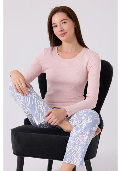 Kadın Uzun Kol Pijama Takım AR3121 Soft Pembe modelleri