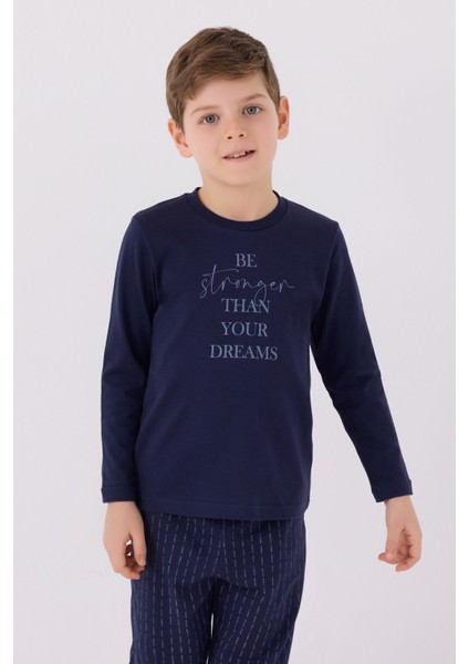 Erkek Çocuk Uzun Kol Pijama Takım AR3130 Lacivert fiyatları