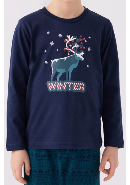 Erkek Çocuk Uzun Kol Pijama Takım AR3135 Lacivert fırsatları