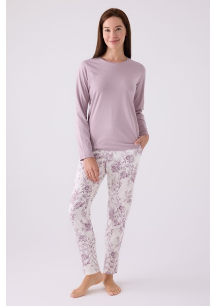 Kadın Uzun Kol Pijama Takım AR3118 Lila