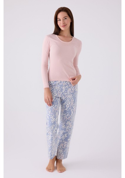 Kadın Uzun Kol Pijama Takım AR3121 Soft Pembe