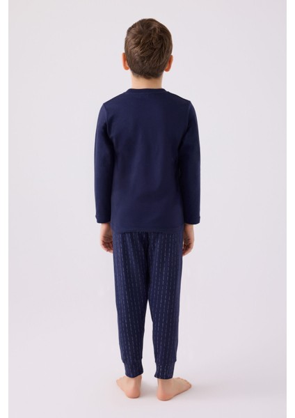 Erkek Çocuk Uzun Kol Pijama Takım AR3130 Lacivert