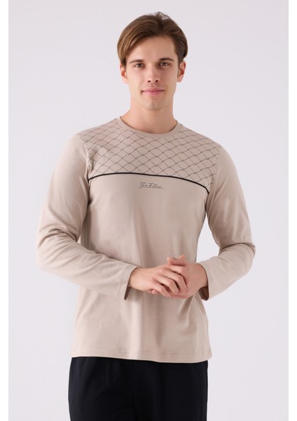 Erkek Uzun Kol Pijama Takım AR3140 Kum