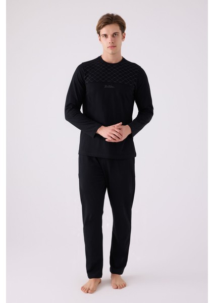Erkek Uzun Kol Pijama Takım AR3140 Siyah
