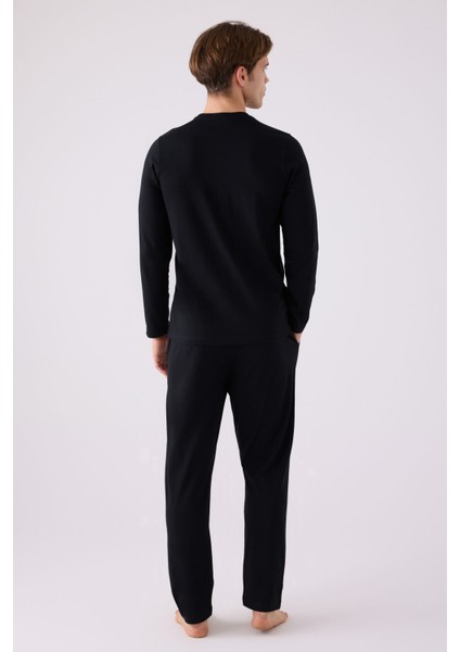 Erkek Uzun Kol Pijama Takım AR3140 Siyah