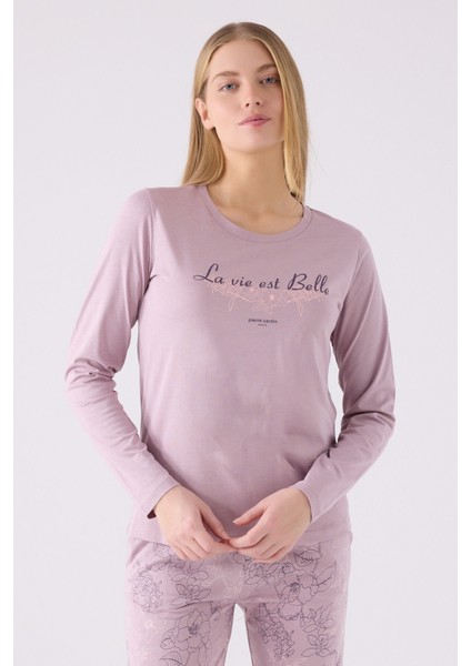 Pıerre Cardın Kadın Uzun Kol Pijama Takım PC8873 Açık Gül Kurusu