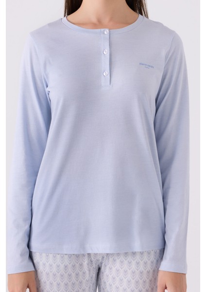 Pıerre Cardın Kadın Uzun Kol Pijama Takım PC8888 Mavi fırsatları