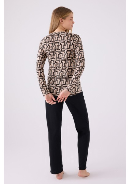 Kadın Krem Uzun Kol Pijama Takım indirimleri