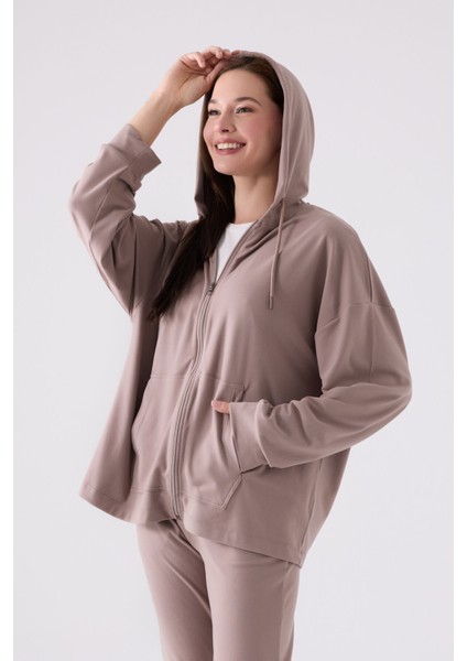Kadın Uzun Kol Pijama Takım AR3111 Açık Kahve