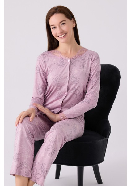 Pıerre Cardın Kadın Uzun Kol Pijama Takım PC8874 Açık Gül Kurusu modelleri