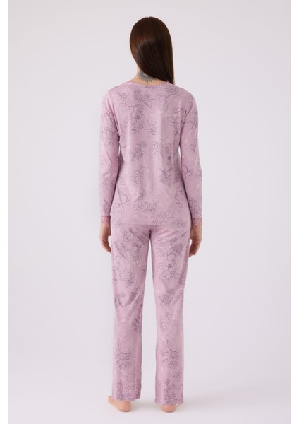 Pıerre Cardın Kadın Uzun Kol Pijama Takım PC8874 Açık Gül Kurusu indirimleri