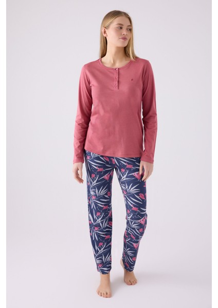Pıerre Cardın Kadın Uzun Kol Pijama Takım PC8903 Karanfil modelleri