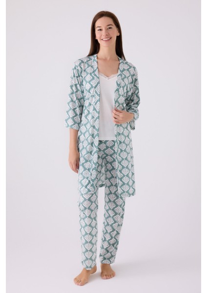 Pıerre Cardın Kadın Uzun Kol Pijama Takım PC8905 Krem