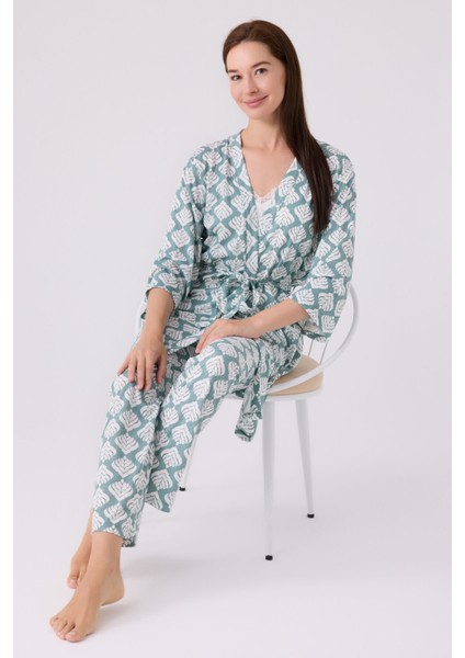 Pıerre Cardın Kadın Uzun Kol Pijama Takım PC8905 Krem