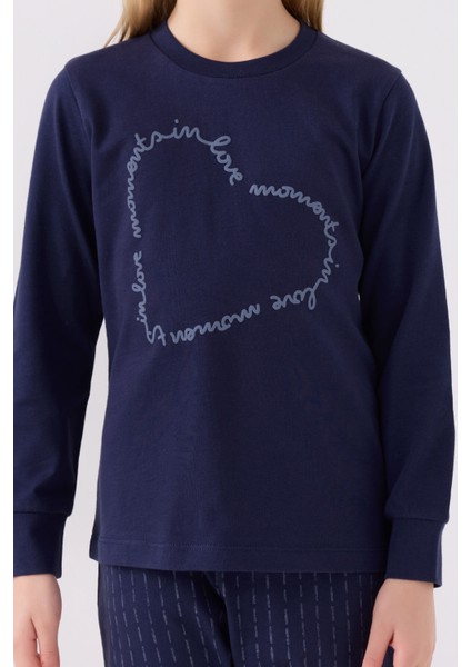 Kız Çocuk Uzun Kol Pijama Takım AR3050 Lacivert fırsatları