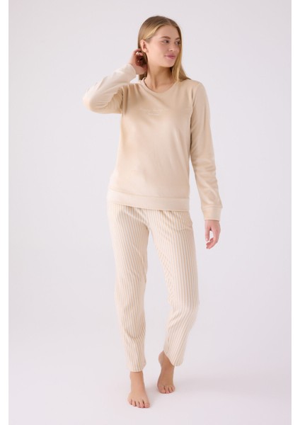 Pıerre Cardın Kadın Uzun Kol Pijama Takım PC8916 Bisküvi modelleri