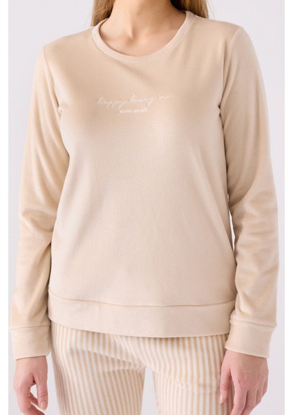 Pıerre Cardın Kadın Uzun Kol Pijama Takım PC8916 Bisküvi fırsatları