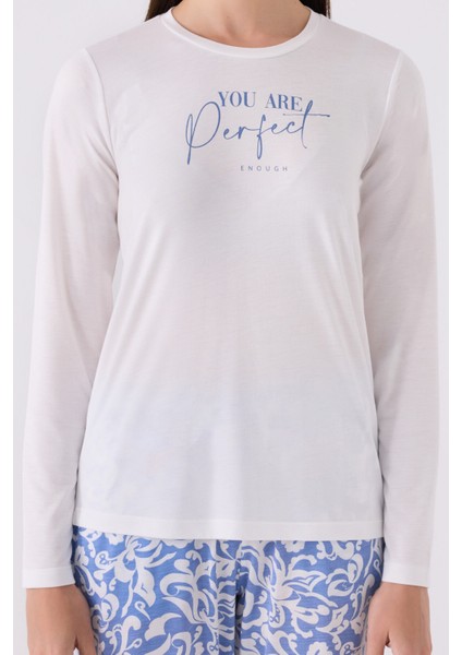 Kadın Uzun Kol Pijama Takım AR3068 Krem fırsatları