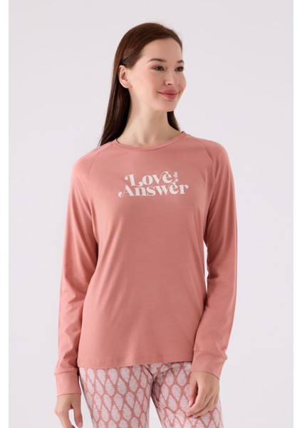Kadın Uzun Kol Pijama Takım AR3072 Retro Pembe fiyatları