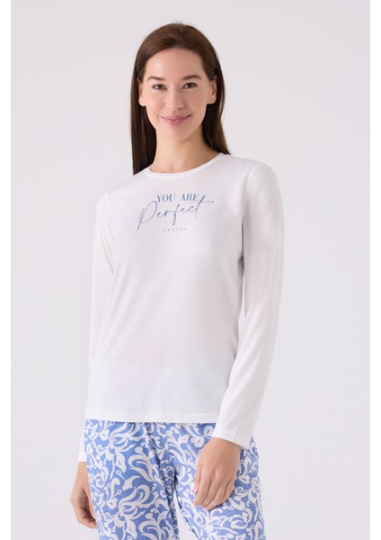 Kadın Uzun Kol Pijama Takım AR3068 Krem fiyatları