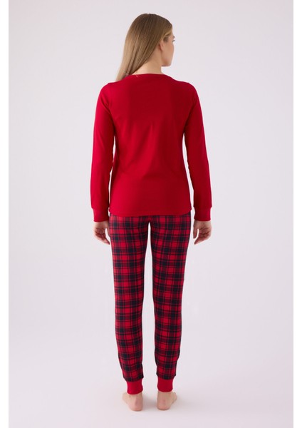 Kadın Uzun Kol Pijama Takım AR3105 Kırmızı indirimleri