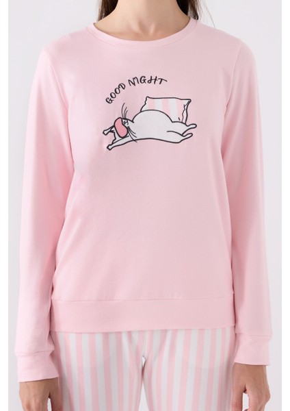 Kadın Uzun Kol Pijama Takım AR3060 Toz Pembe fırsatları