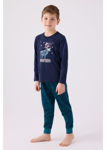 Erkek Çocuk Uzun Kol Pijama Takım AR3135 Lacivert