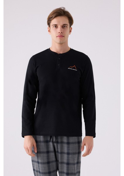 Erkek Uzun Kol Pijama Takım AR3152 Siyah fiyatları