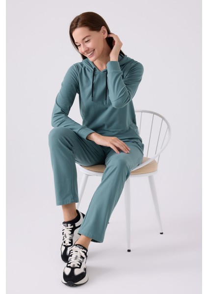 Pıerre Cardın Kadın Uzun Kol Pijama Takım PC8923 Petrol Yeşili modelleri