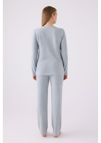 Pıerre Cardın Kadın Uzun Kol Pijama Takım PC8908 Soft Yeşil indirimleri