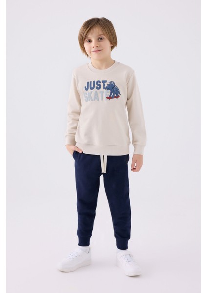 Erkek Çocuk Krem Eşofman Takımı