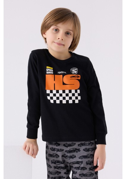 Erkek Çocuk Uzun Kol Pijama Takım RP3439 Siyah fiyatları