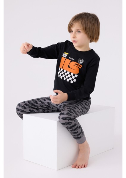 Erkek Çocuk Uzun Kol Pijama Takım RP3439 Siyah modelleri