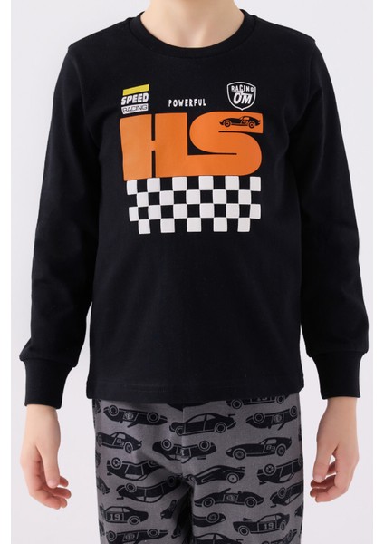 Erkek Çocuk Uzun Kol Pijama Takım RP3439 Siyah fırsatları