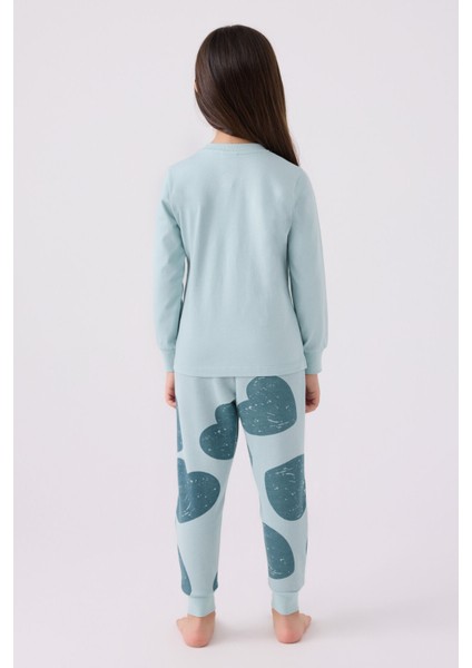 Kız Çocuk Mavi Uzun Kol Pijama Takım indirimleri