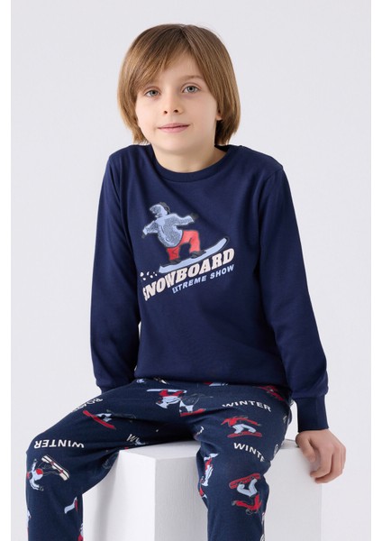 Erkek Çocuk Uzun Kol Pijama Takım RP3435 Lacivert fiyatları