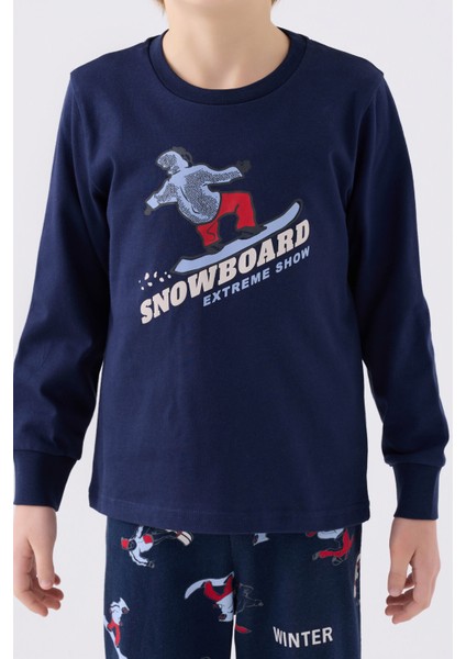 Erkek Çocuk Uzun Kol Pijama Takım RP3435 Lacivert fırsatları