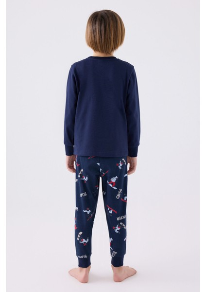 Erkek Çocuk Uzun Kol Pijama Takım RP3435 Lacivert indirimleri