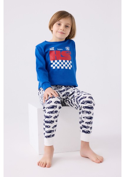 Erkek Çocuk Uzun Kol Pijama Takım RP3439 Cobalt
